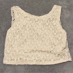 SHEIN Ivory Lace Crop Top
